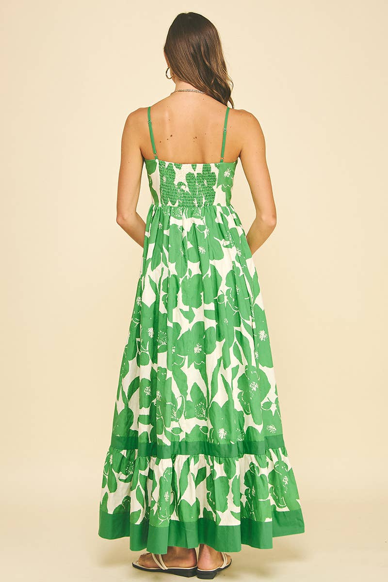 FLORAL TIERED MAXI DRESS - 6658D