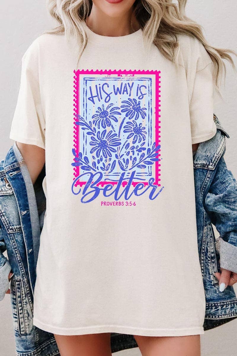 COLORBEAR - His Way Is Better Graphic Heavy Cotton Tee