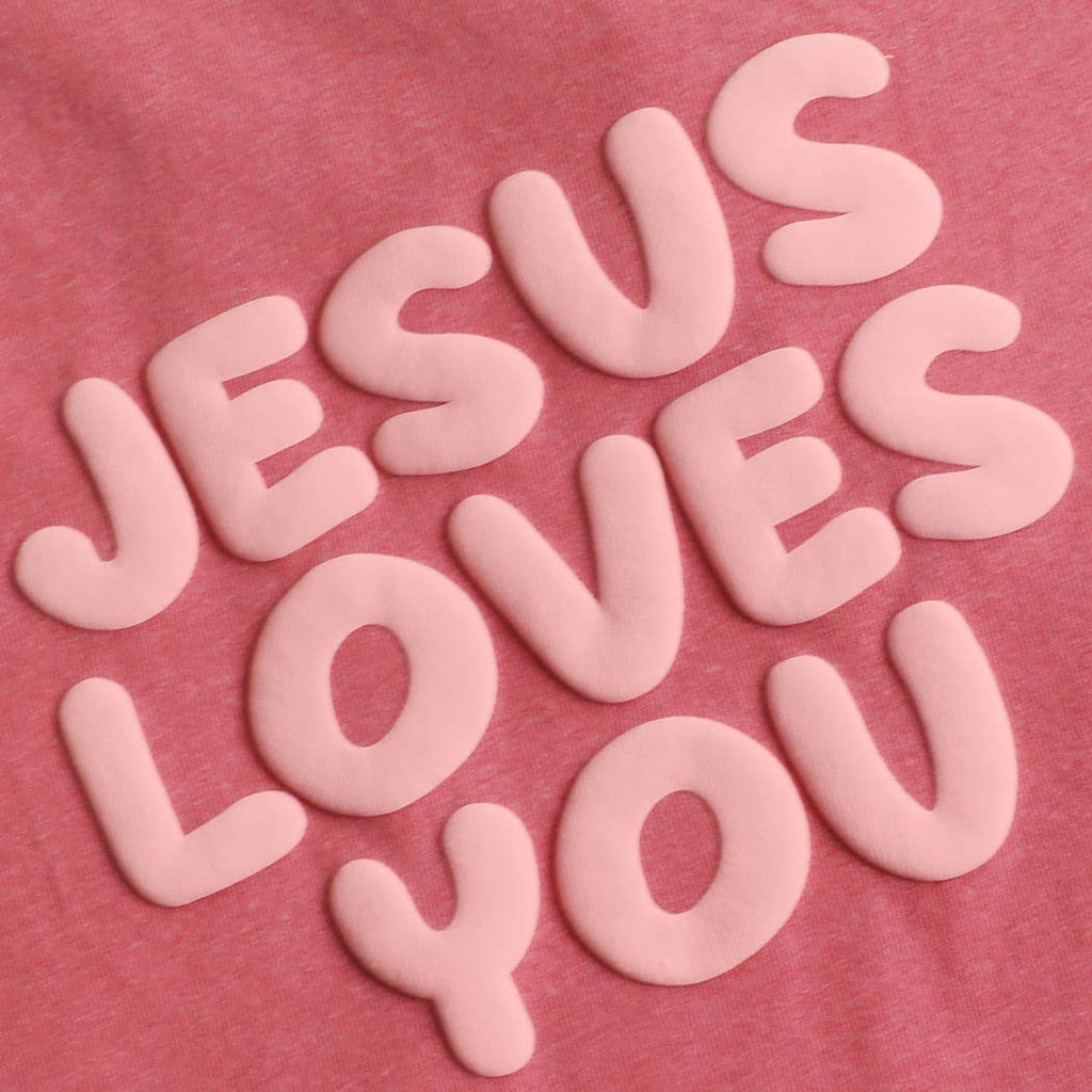 Fashion City - JESUS LOVES YOU PUFF Garment-Dyed Heavy T-Shirt