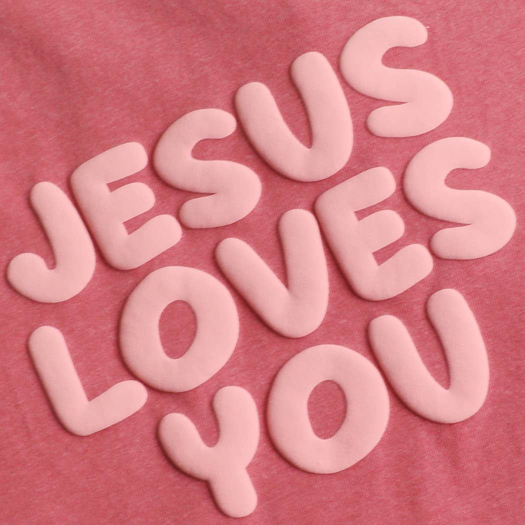 Fashion City - JESUS LOVES YOU PUFF Garment-Dyed Heavy T-Shirt