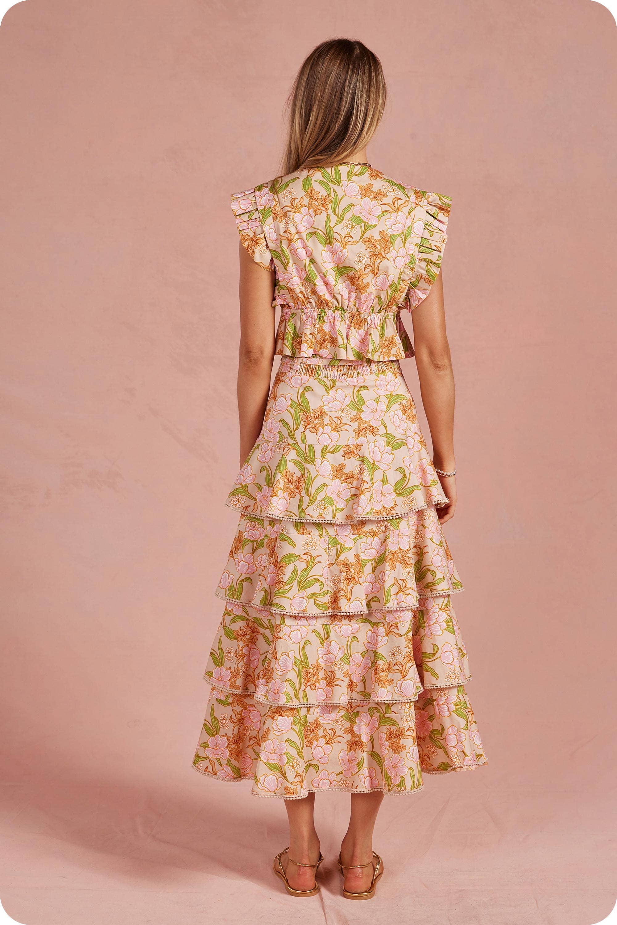 Strut & Bolt - Bloom Meadow 2-Piece Midi Skirt Set
