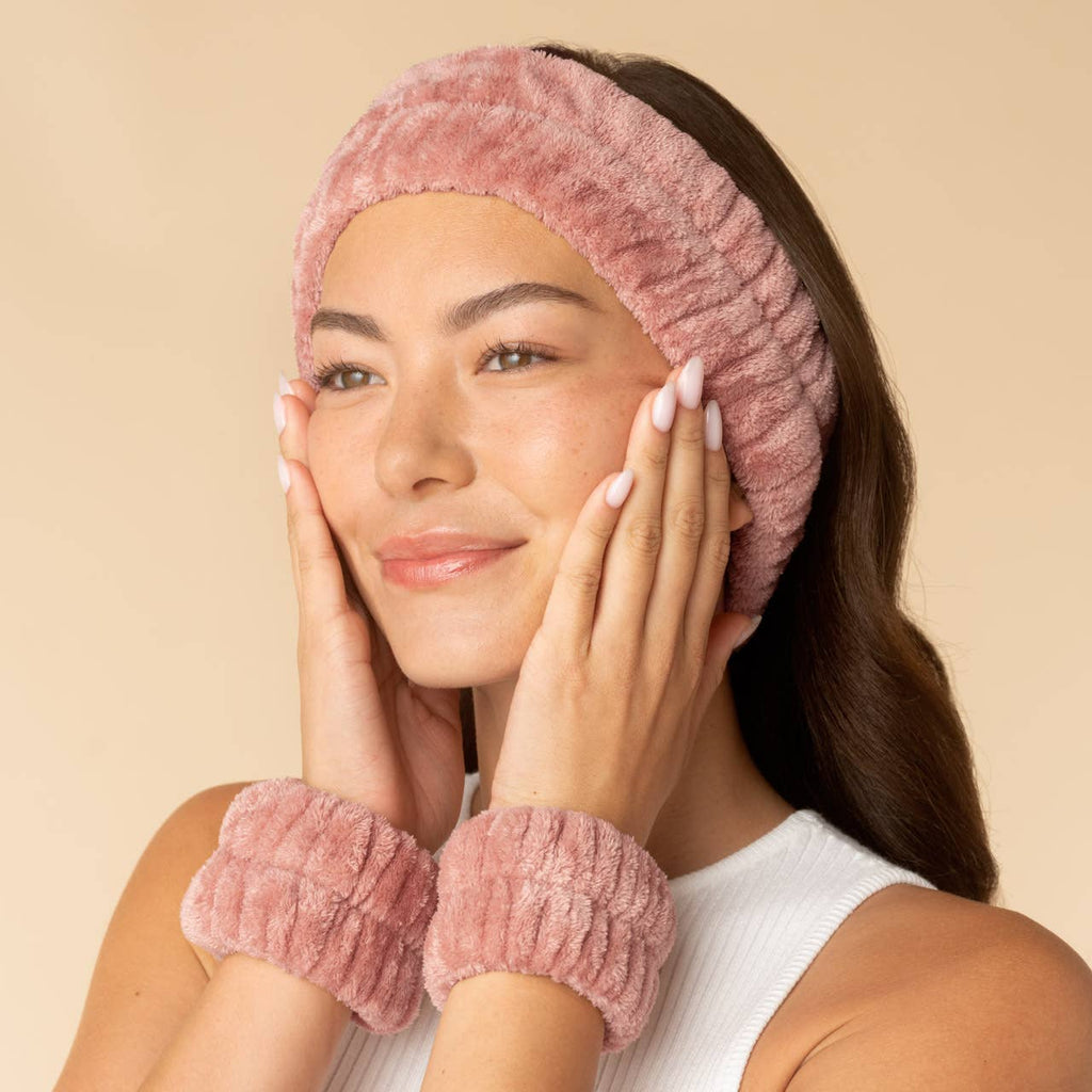 KITSCH - Spa Headband and Wristlets 3pc Set - Terracotta