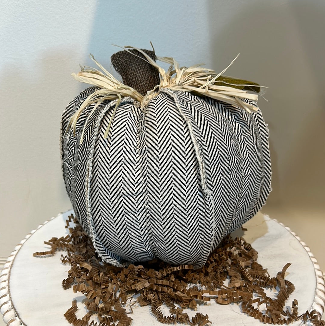 Black chevron patterned medium pumpkin.
