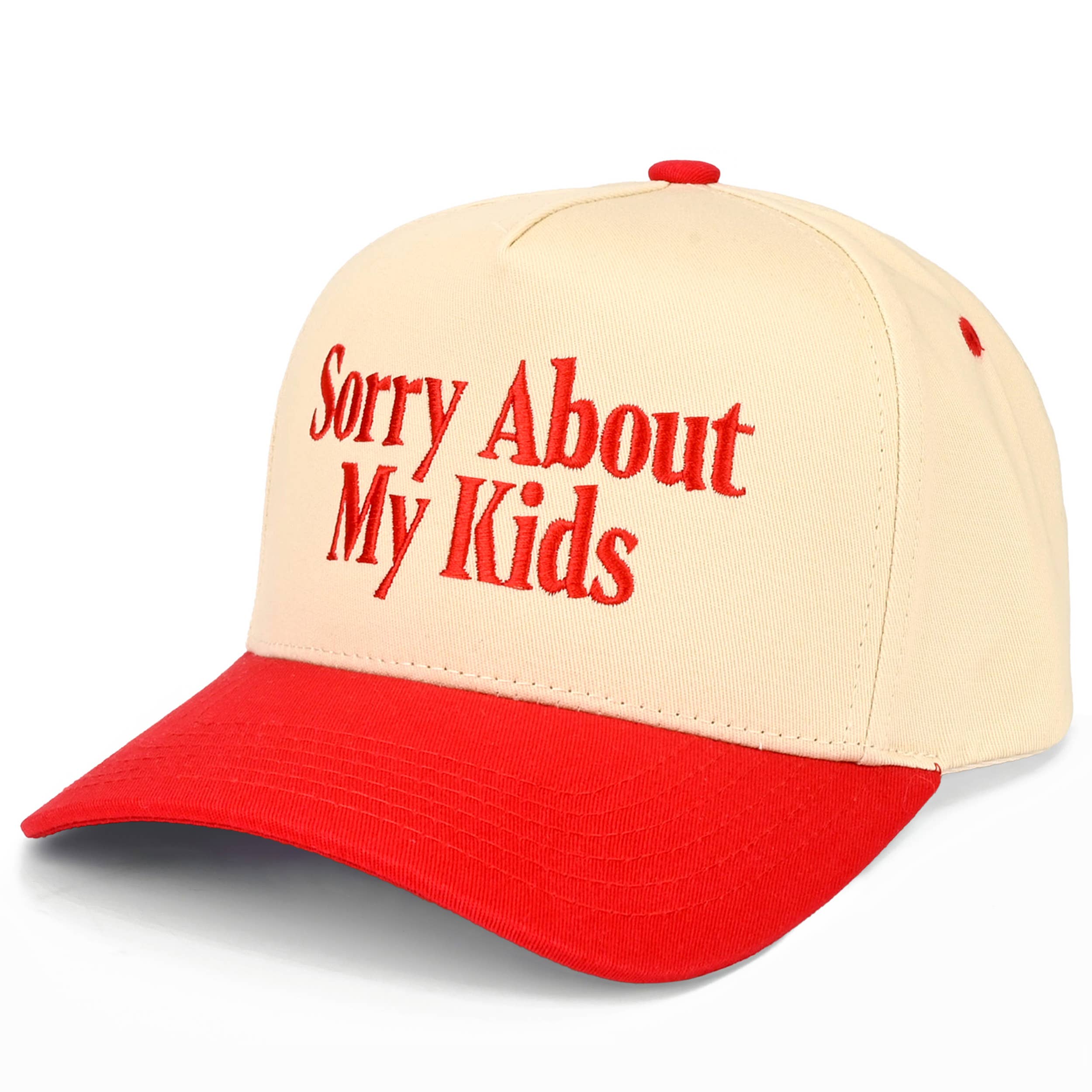 Hana - C.C SORRY ABOUT MY KIDS Letter Two Tone Trucker Hat