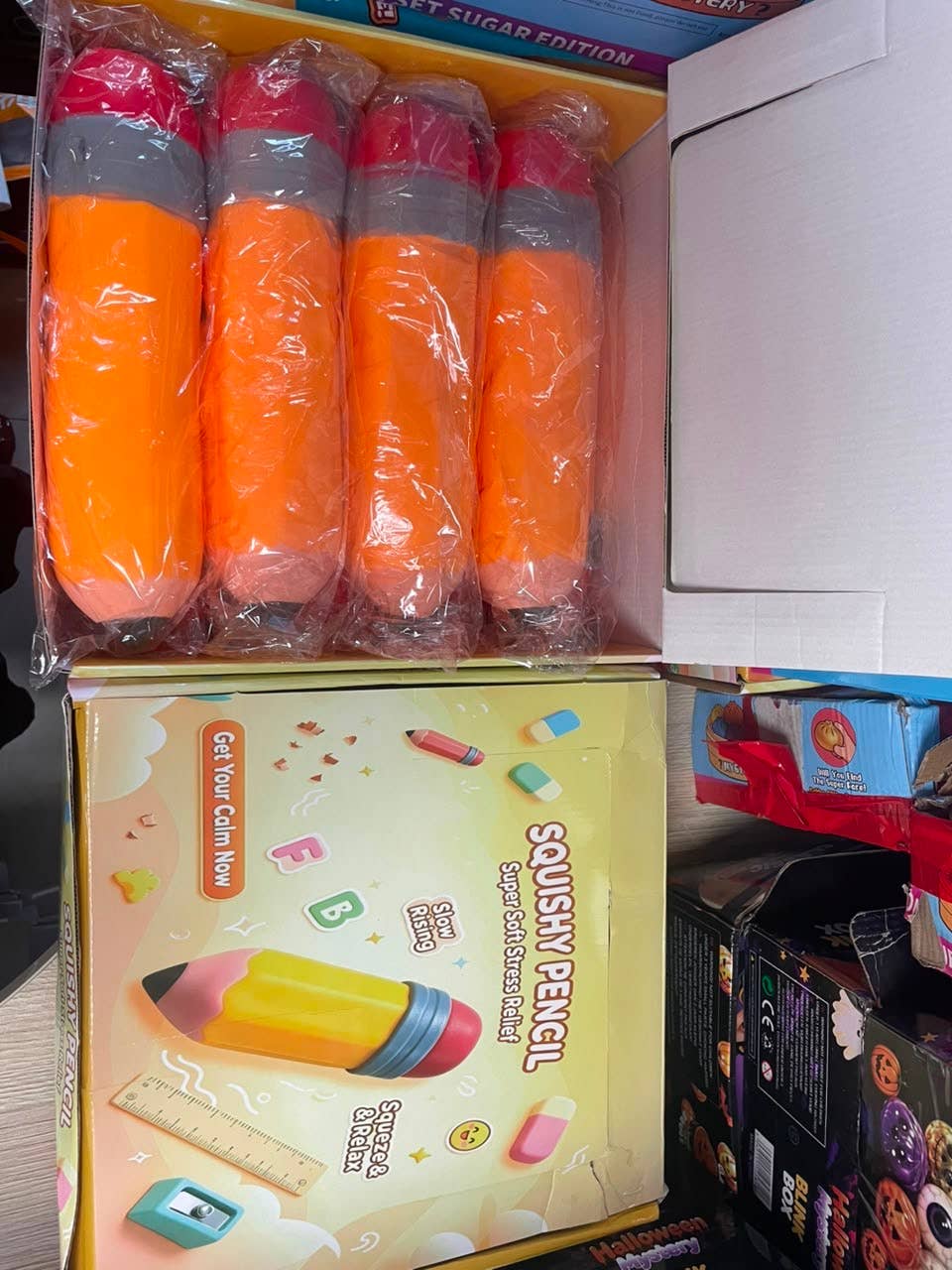 Think Sweet - Back-to-School Yellow Jumbo Pencil Squishy- Retail Box
