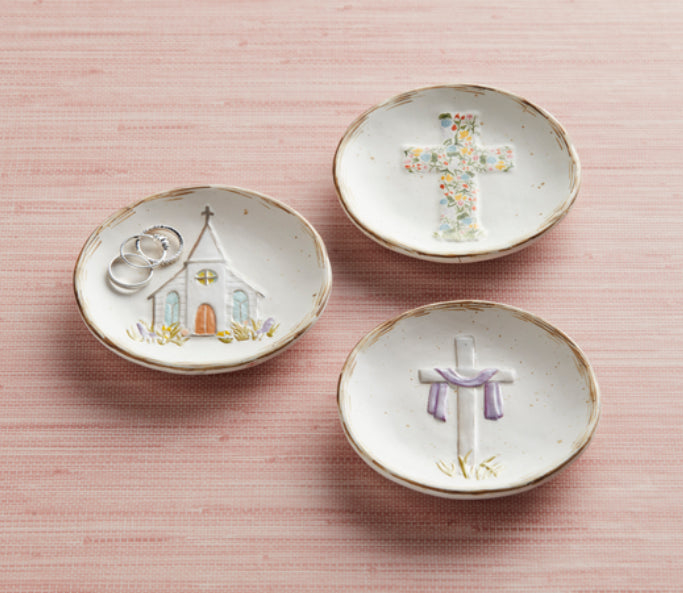 Cross and Church Boxed Trinket Dishes