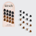 KITSCH - Recycled Plastic Micro Classic Claw Clips 16pcSet-Blk & Tort