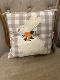 Bunny Check Pillow