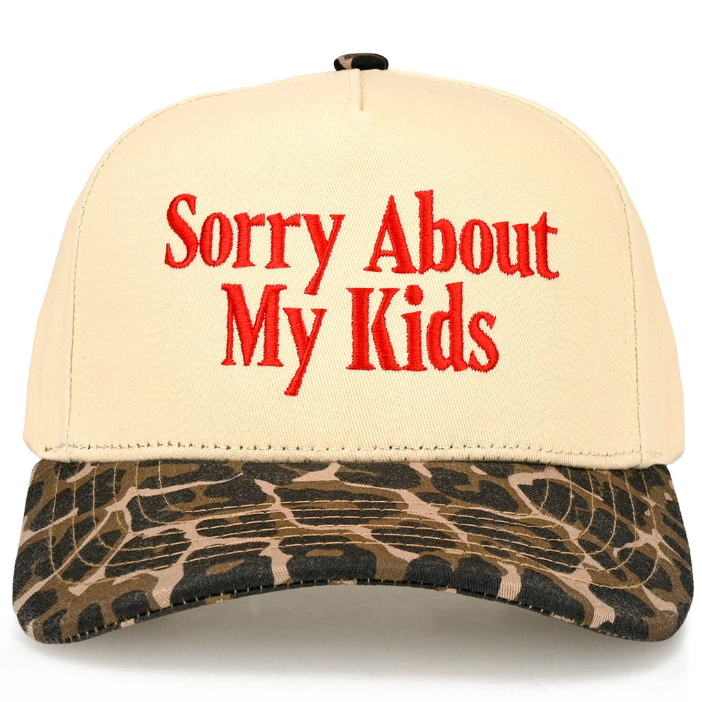 Hana - C.C SORRY ABOUT MY KIDS Letter Two Tone Trucker Hat