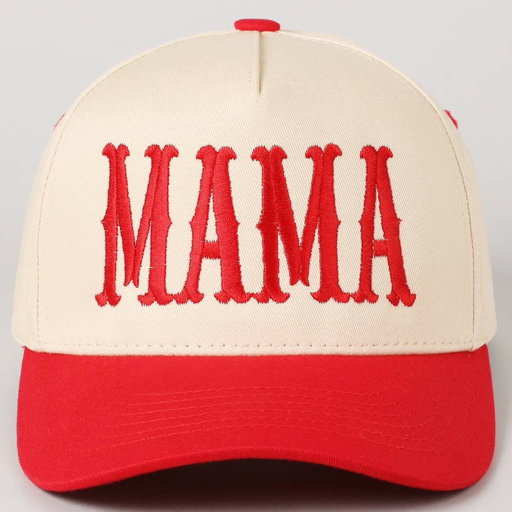 Fashion City - MAMA Typographic Design Embroidery Baseball Cap