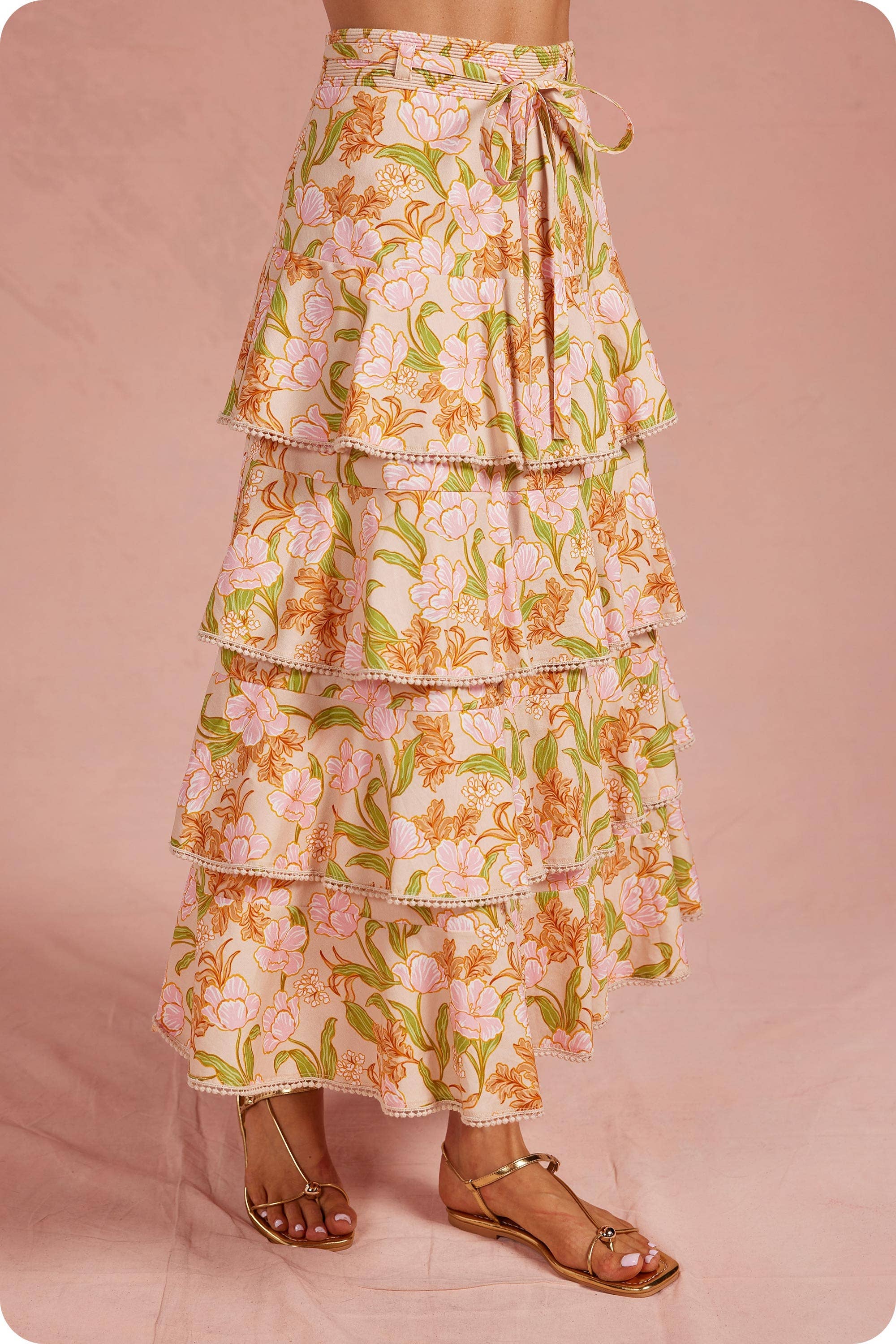 Strut & Bolt - Bloom Meadow 2-Piece Midi Skirt Set