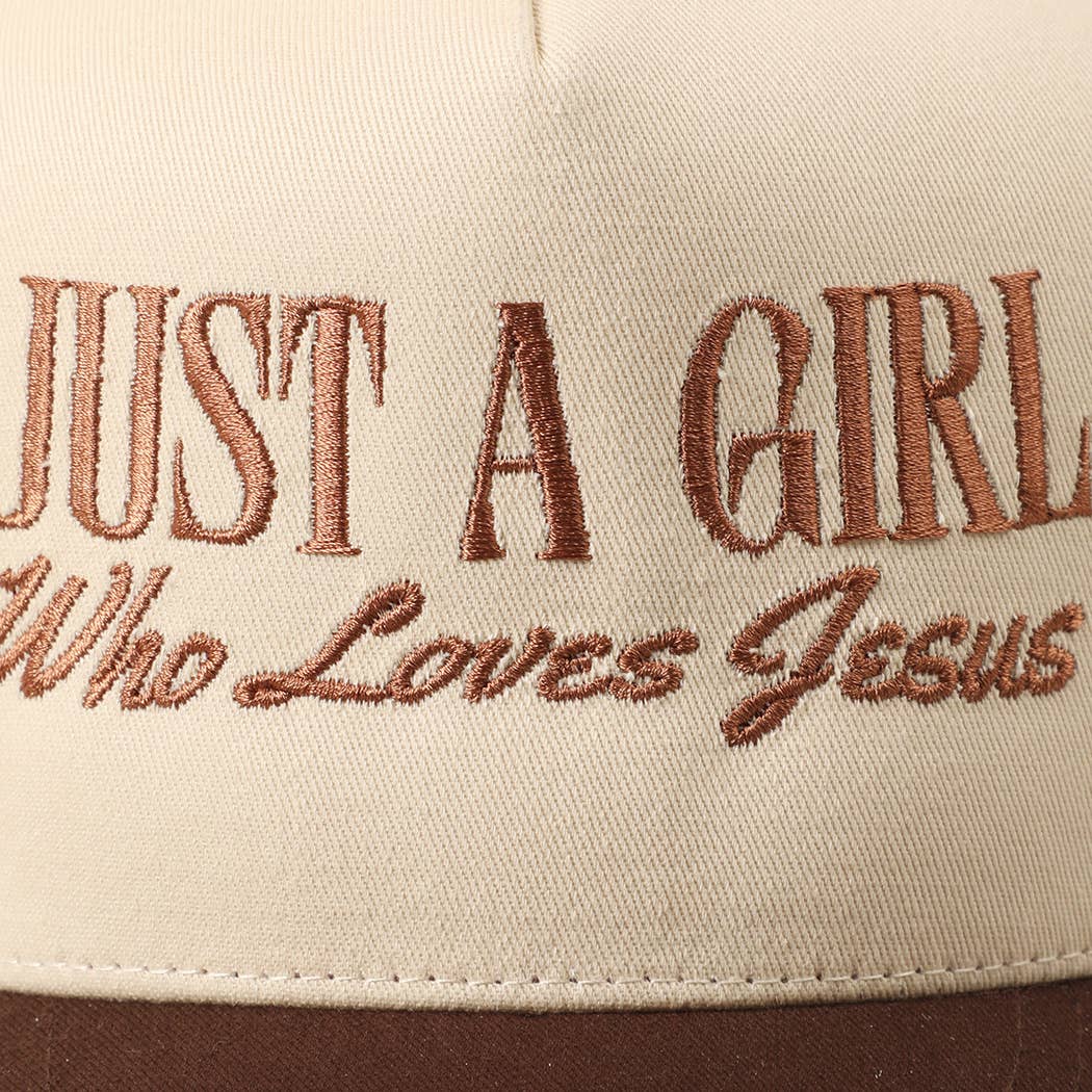 Fashion City - Just A Girl Who Loves Jesus Embroidery Trucker Hat