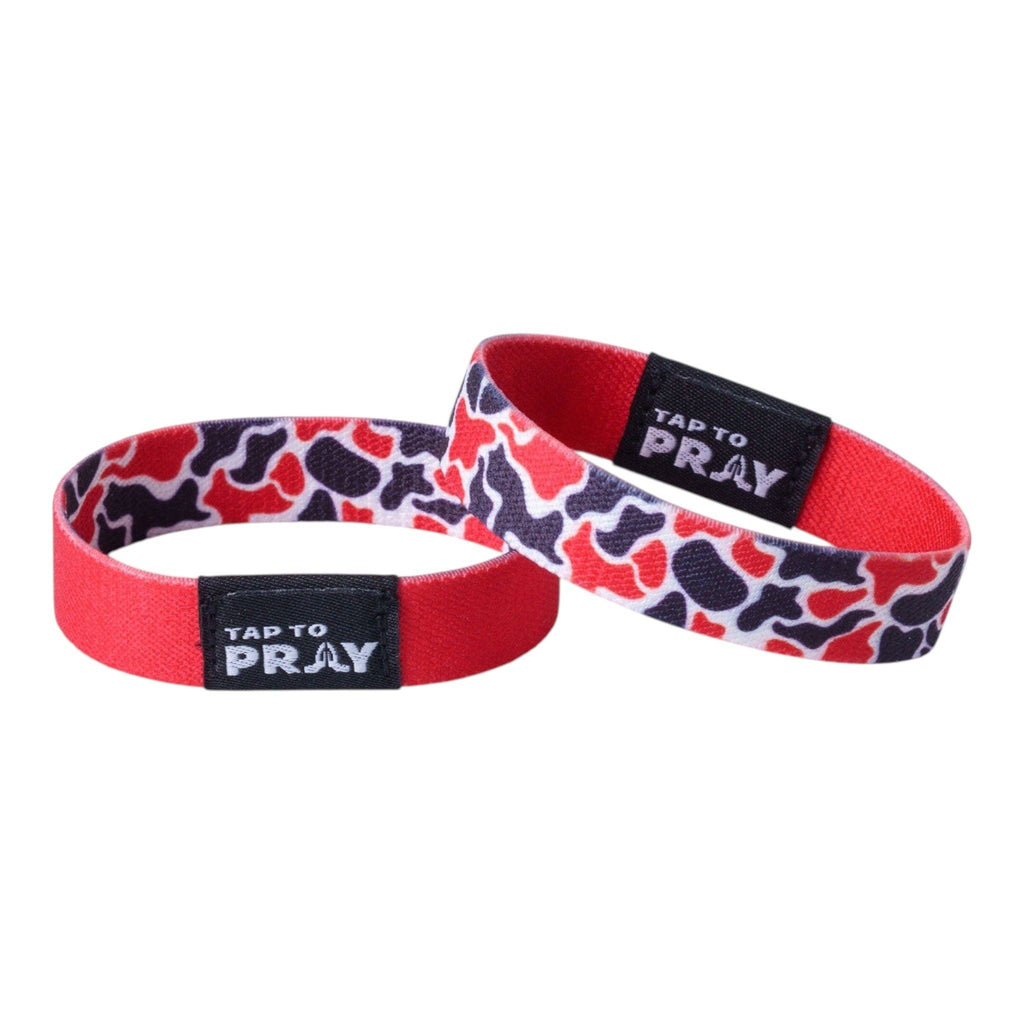 Versible - Tap To Pray™ Wristbands - Team Camo - Red & Black