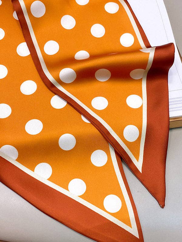 Sheer Trend - Vintage Polka-Dot Striped Printed Scarf