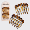 KITSCH - Recycled Plastic French Hair Combs 2pc Set - Tort