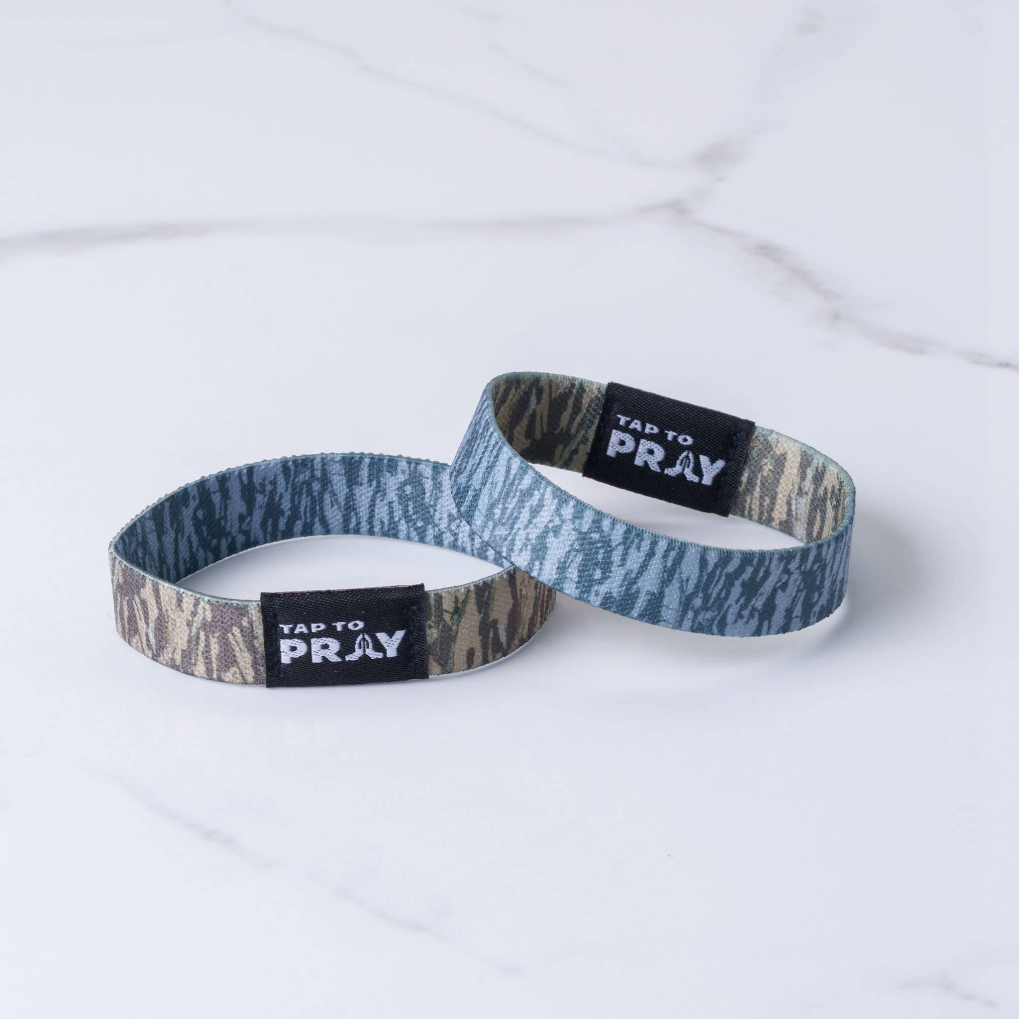 Versible - Tap To Pray™ Wristbands - Tree Bark Camo Brown & Grey