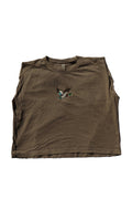 Embroidered Mallard Duck Cropped Muscle Tee