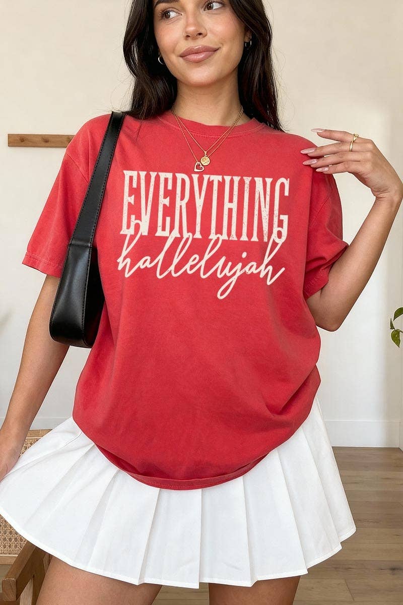 COLORBEAR - Everything Hallelujah Graphic Garment Dyed Tee