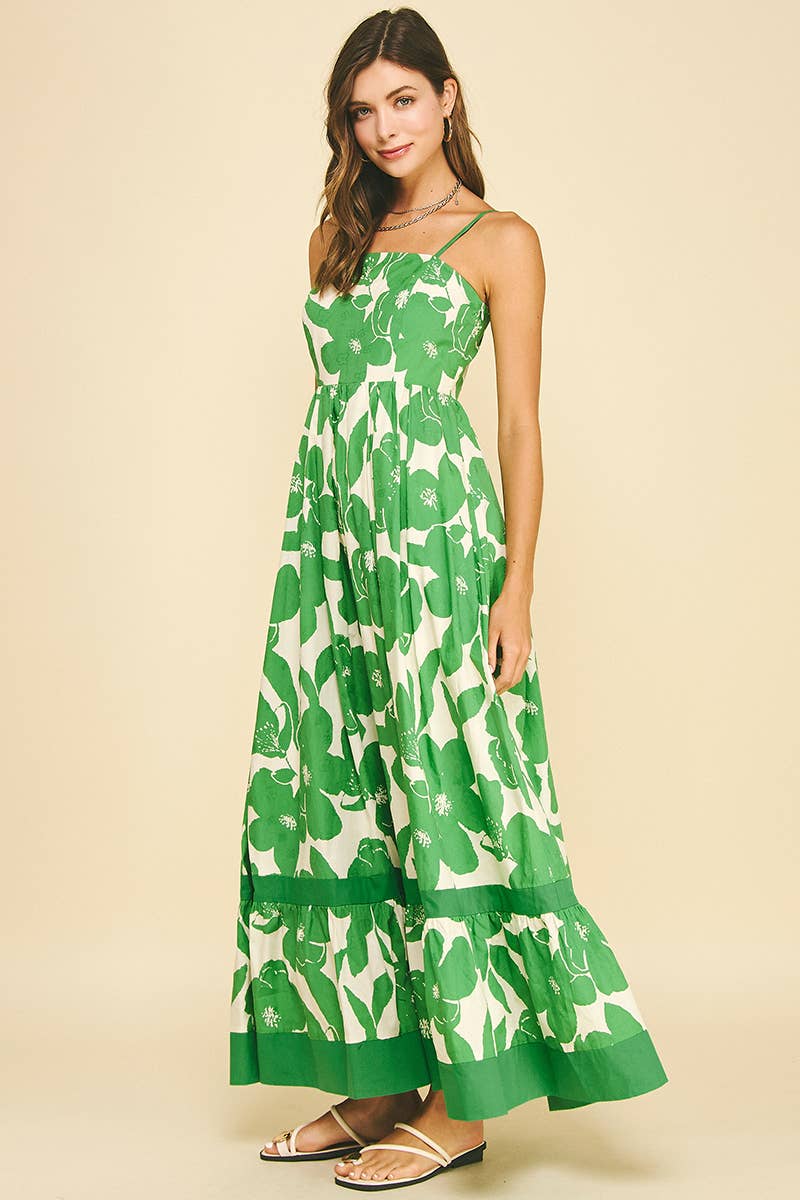 FLORAL TIERED MAXI DRESS - 6658D