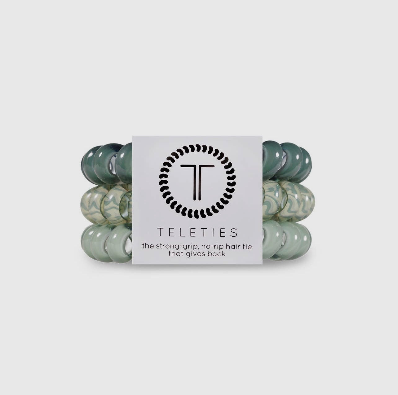 Sage swirl teletie hair ties.