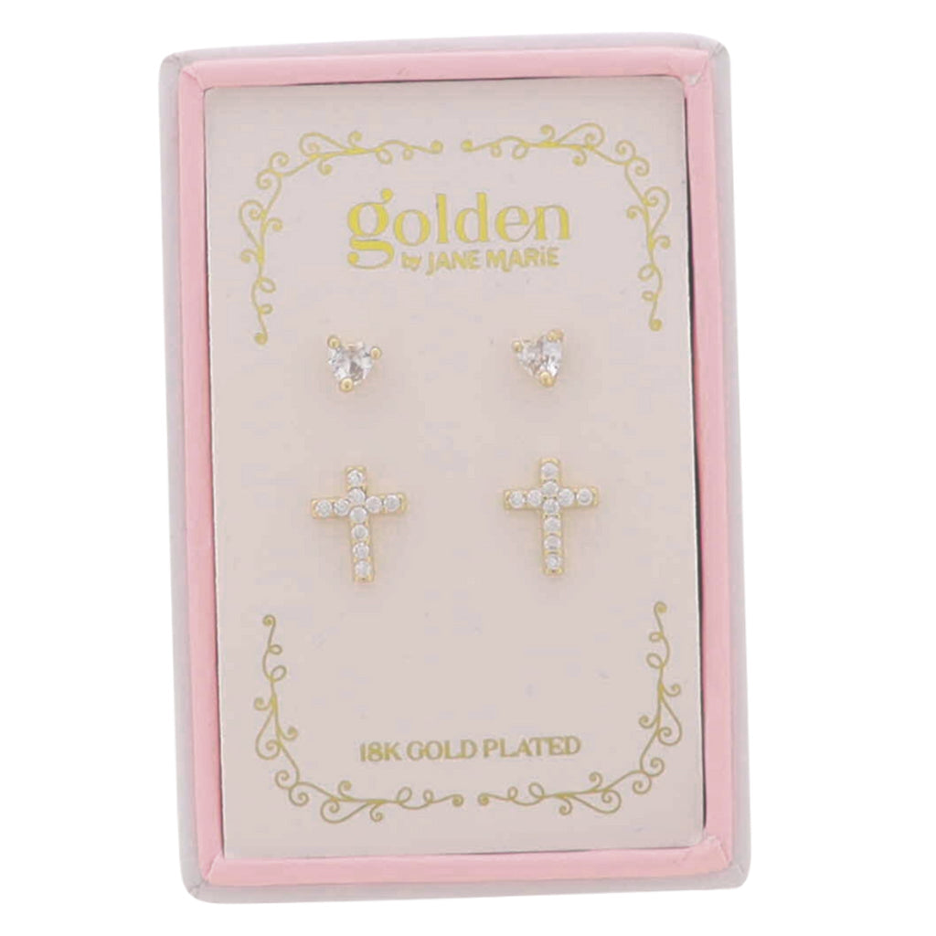 Kid’s Golden Sweetheart Earrings