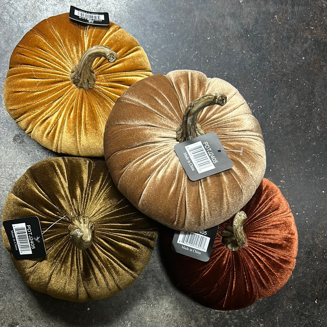 7.5” Velvet Pumpkins