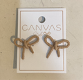 Canvas Kendall Raffia Tied Bow Earrings
