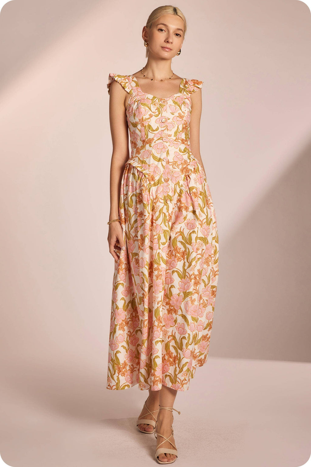 Strut & Bolt - Floral Fit and Flare Maxi Dress