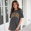 Lulu Mac Leopard Adult Pepper Comfort Colors Tee