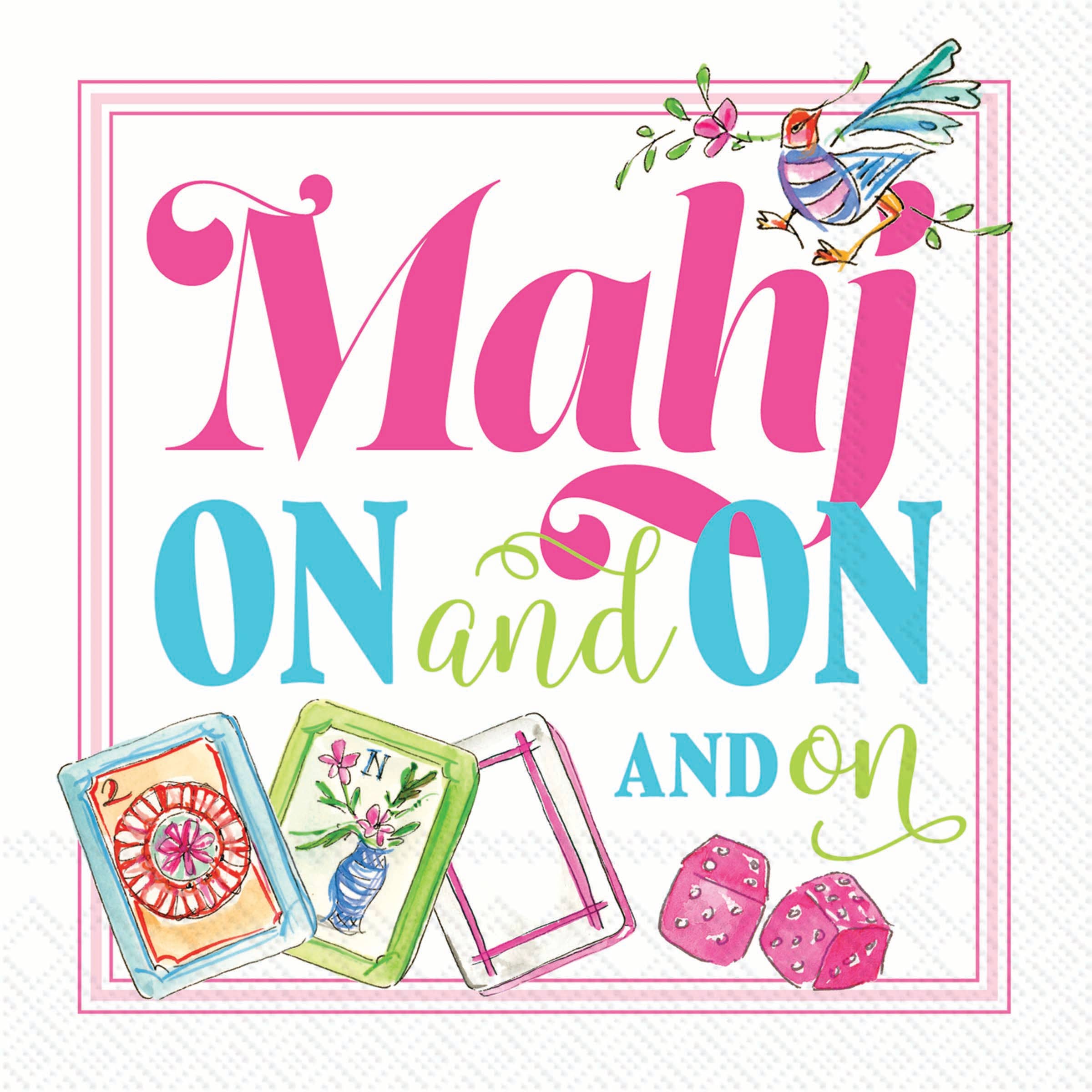 Boston International - Paper Cocktail Napkins 20 Ct Mahj On and On Rosanne Beck