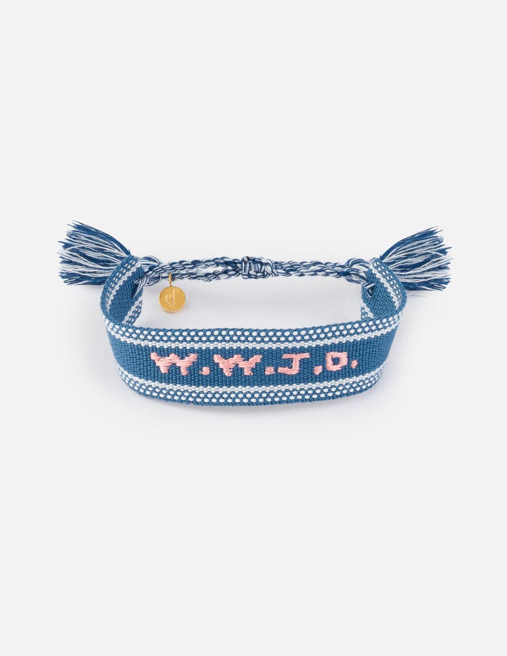Elevated Faith - Blue WWJD Embroidered Bracelet