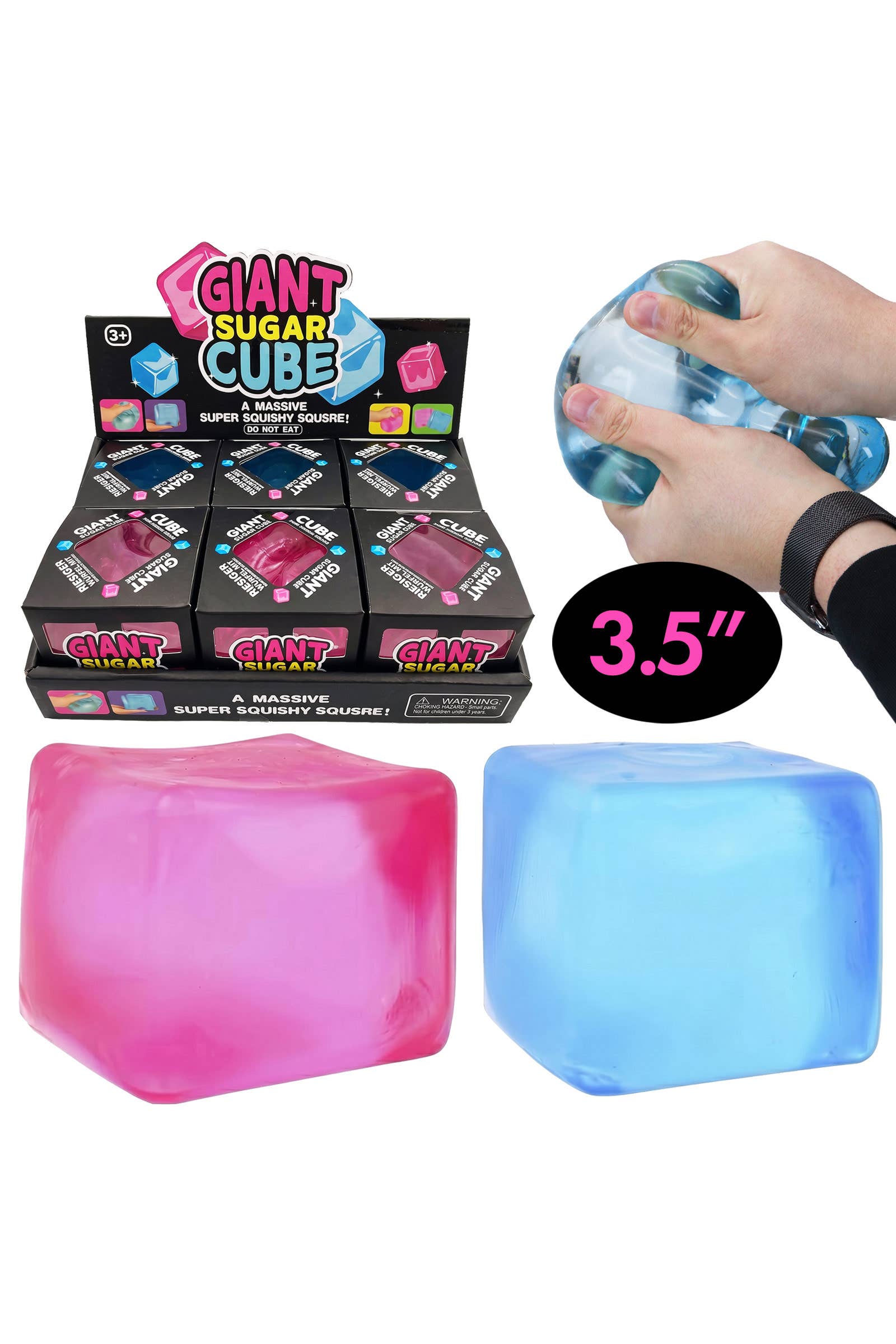 Cap Zone - JUMBO Solid Clear Cube Maltose Putty Filled Squishy