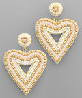 Beaded Heart Earrings
