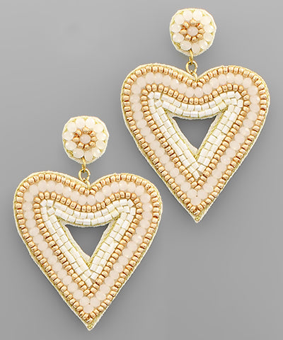 Beaded Heart Earrings