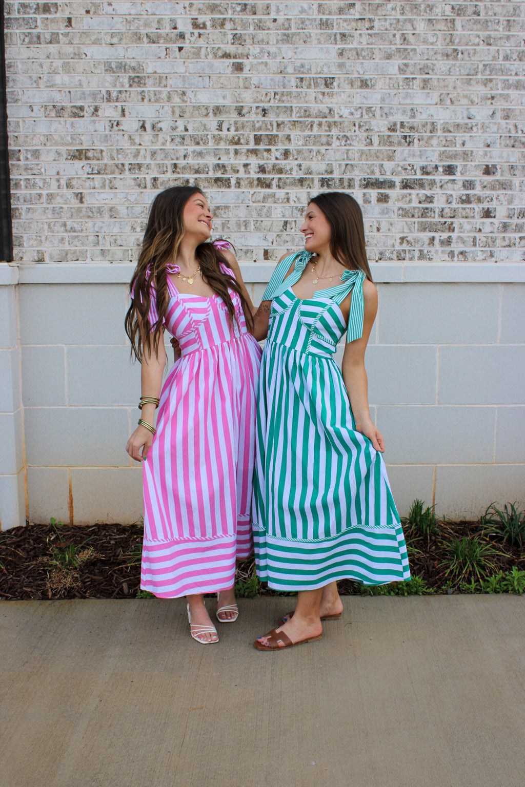 Striped Shaped Bust Midi Dress