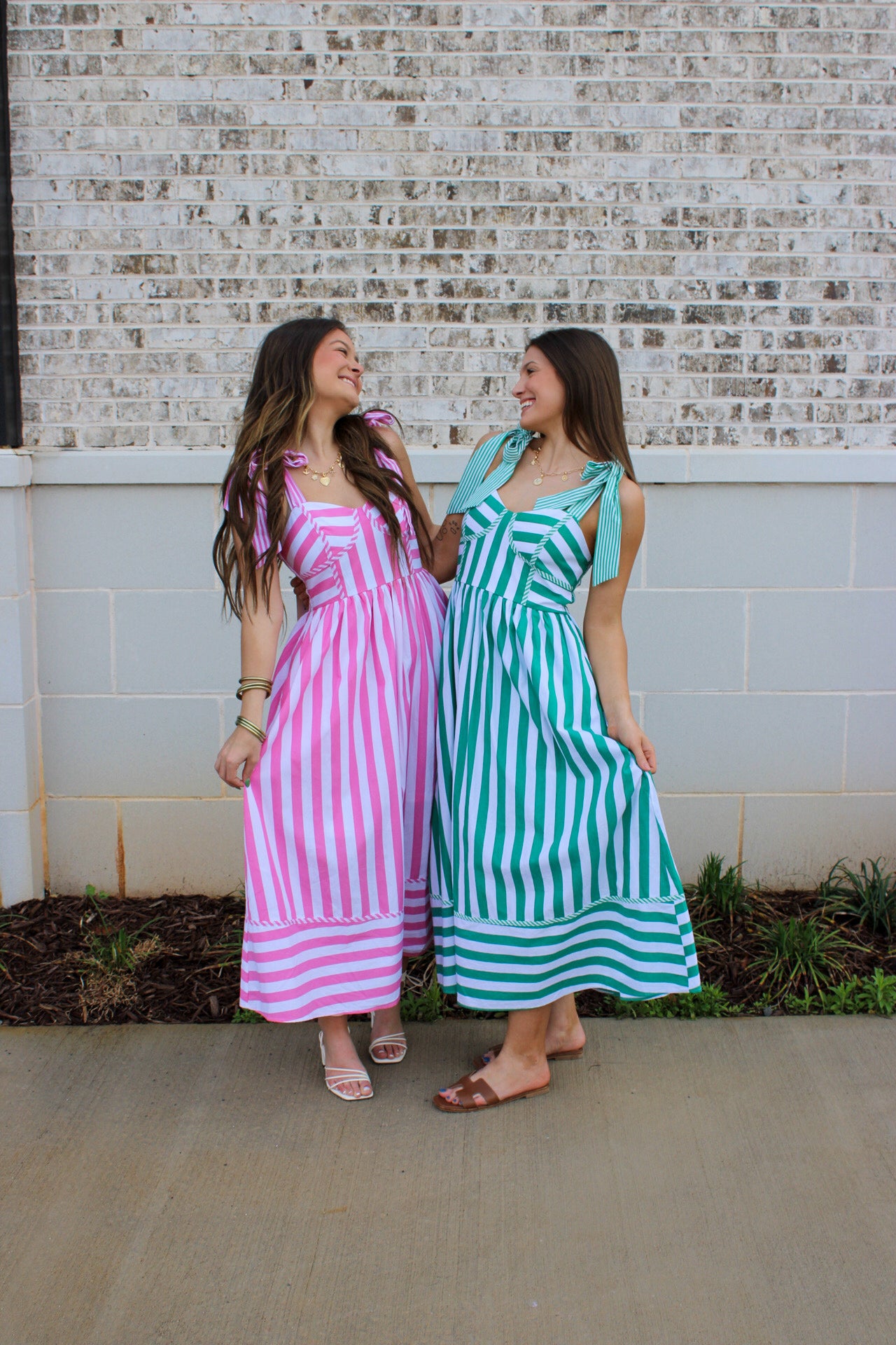 Striped Shaped Bust Midi Dress