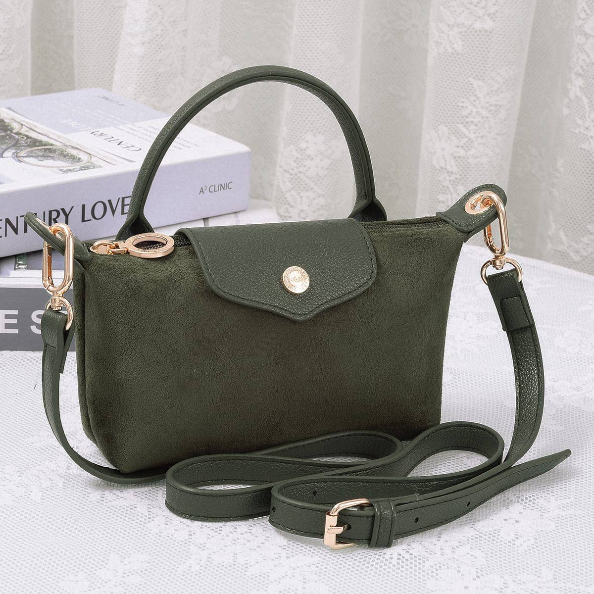 MiMi Wholesale - SD781 Hazel Suede Small Crossbody Bag