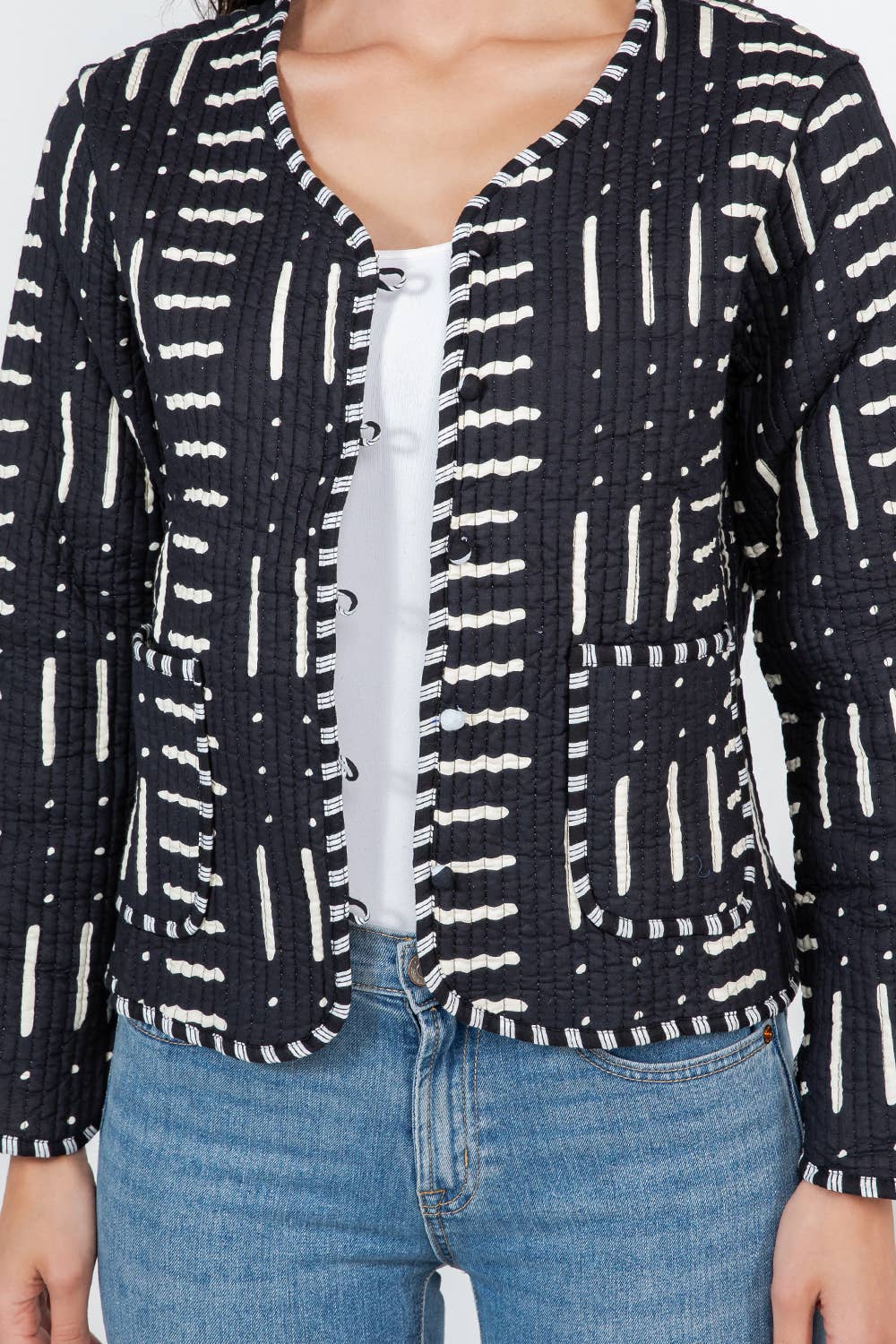 Reversible Quilted Jacket - B/W