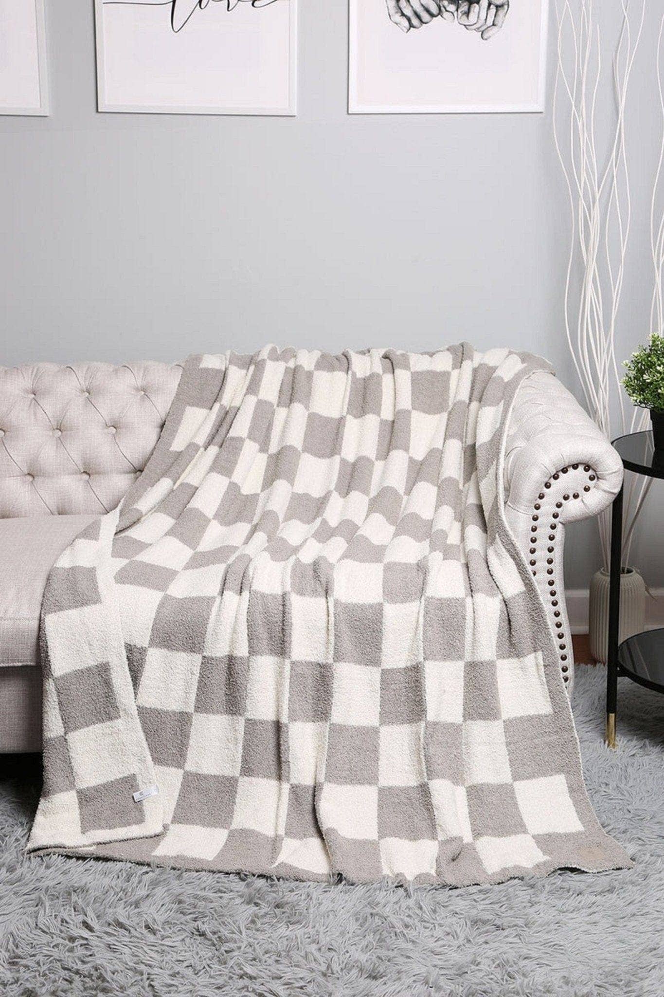 MiMi Wholesale - JCL4316 Super Lux Checkered Throw Blanket