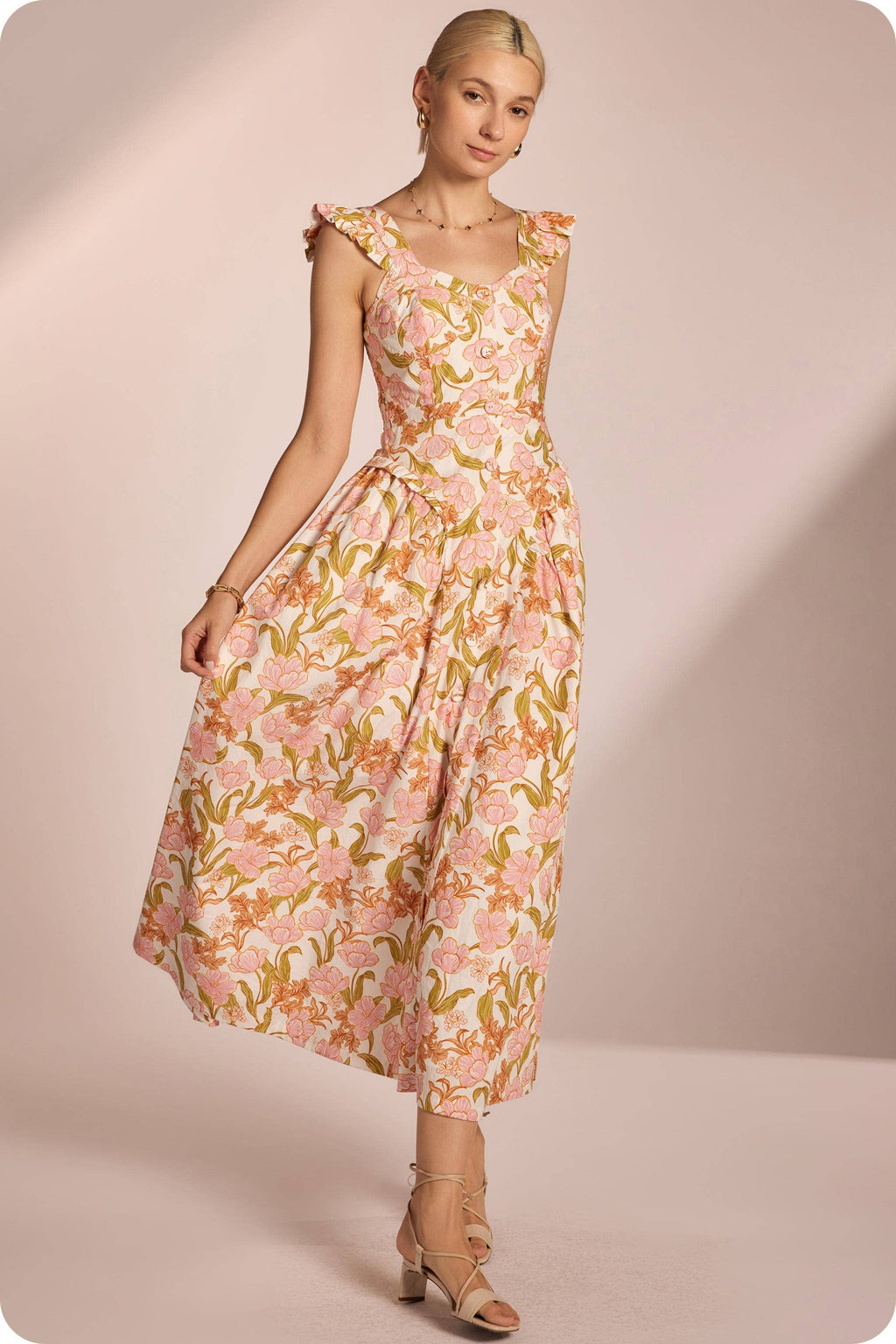 Strut & Bolt - Floral Fit and Flare Maxi Dress