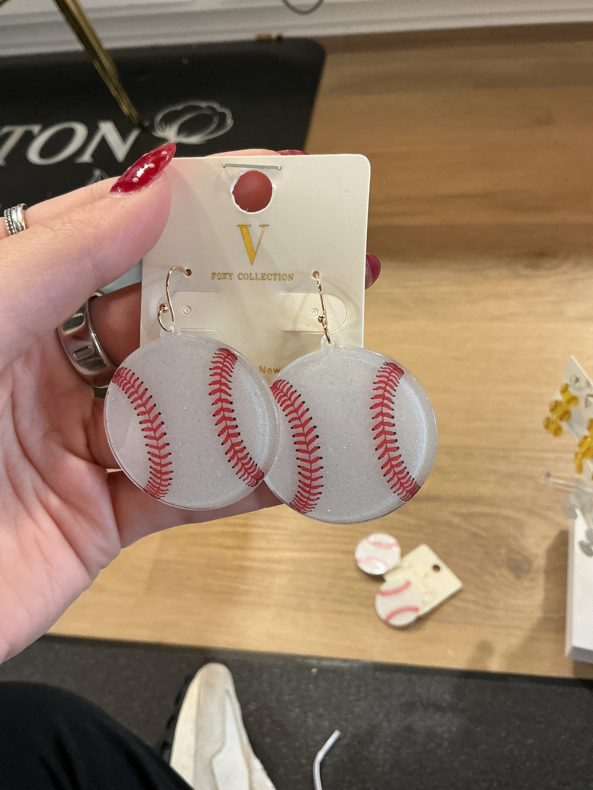 Sports Glitter Dangle Earrings