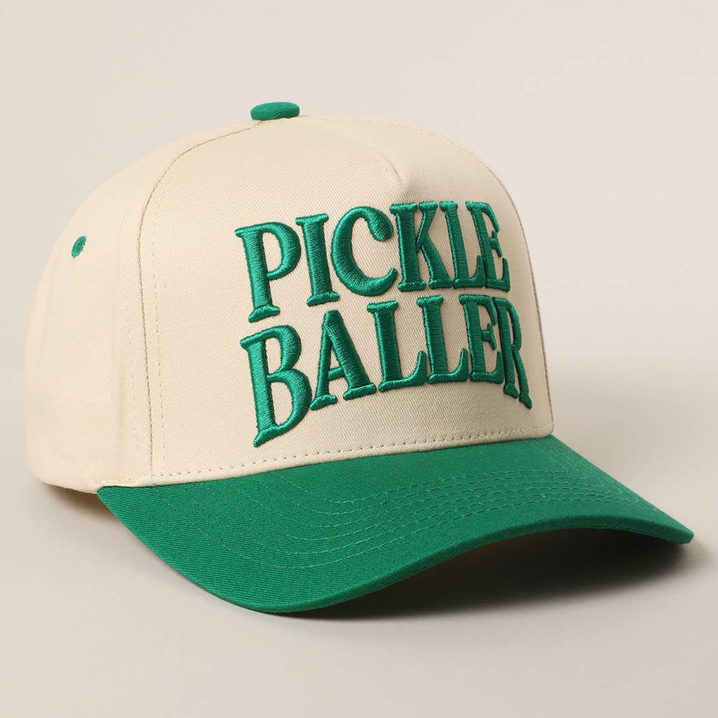Fashion City - PICKLE BALLER 3D Letter Embroidery Two-Tone Trucker Hat