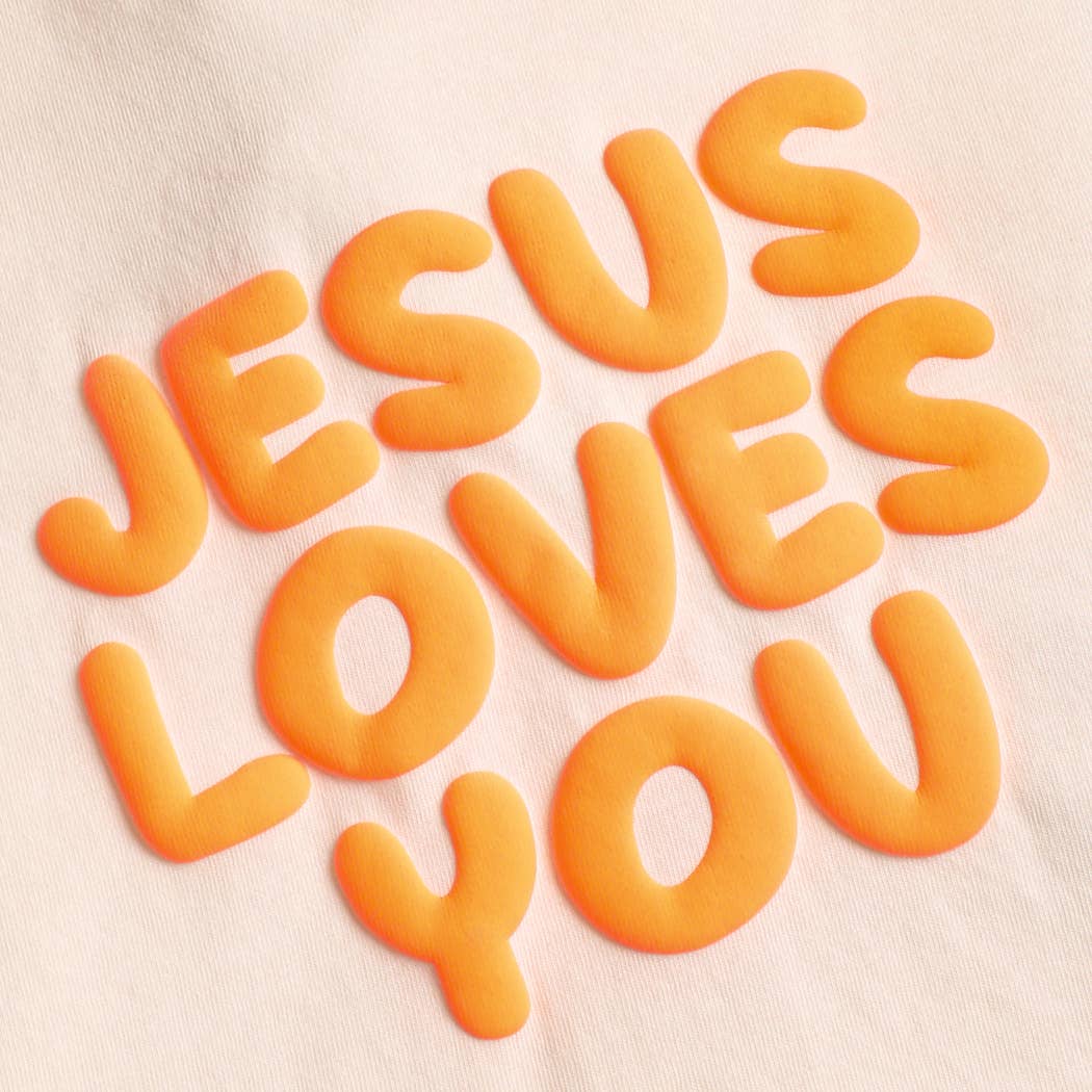 Fashion City - JESUS LOVES YOU PUFF Garment-Dyed Heavy T-Shirt