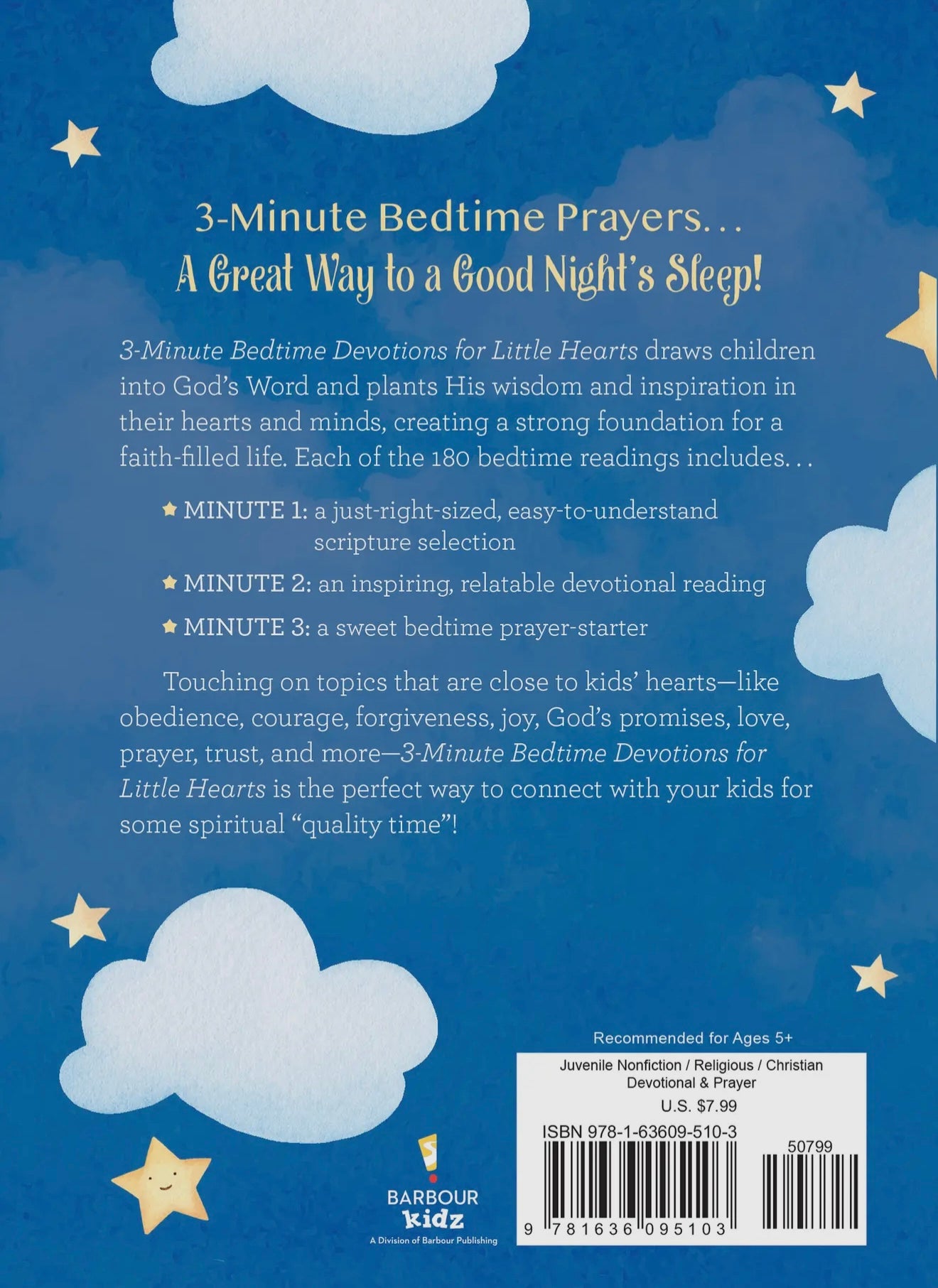 3-Minute Bedtime Devotions for Little Hearts