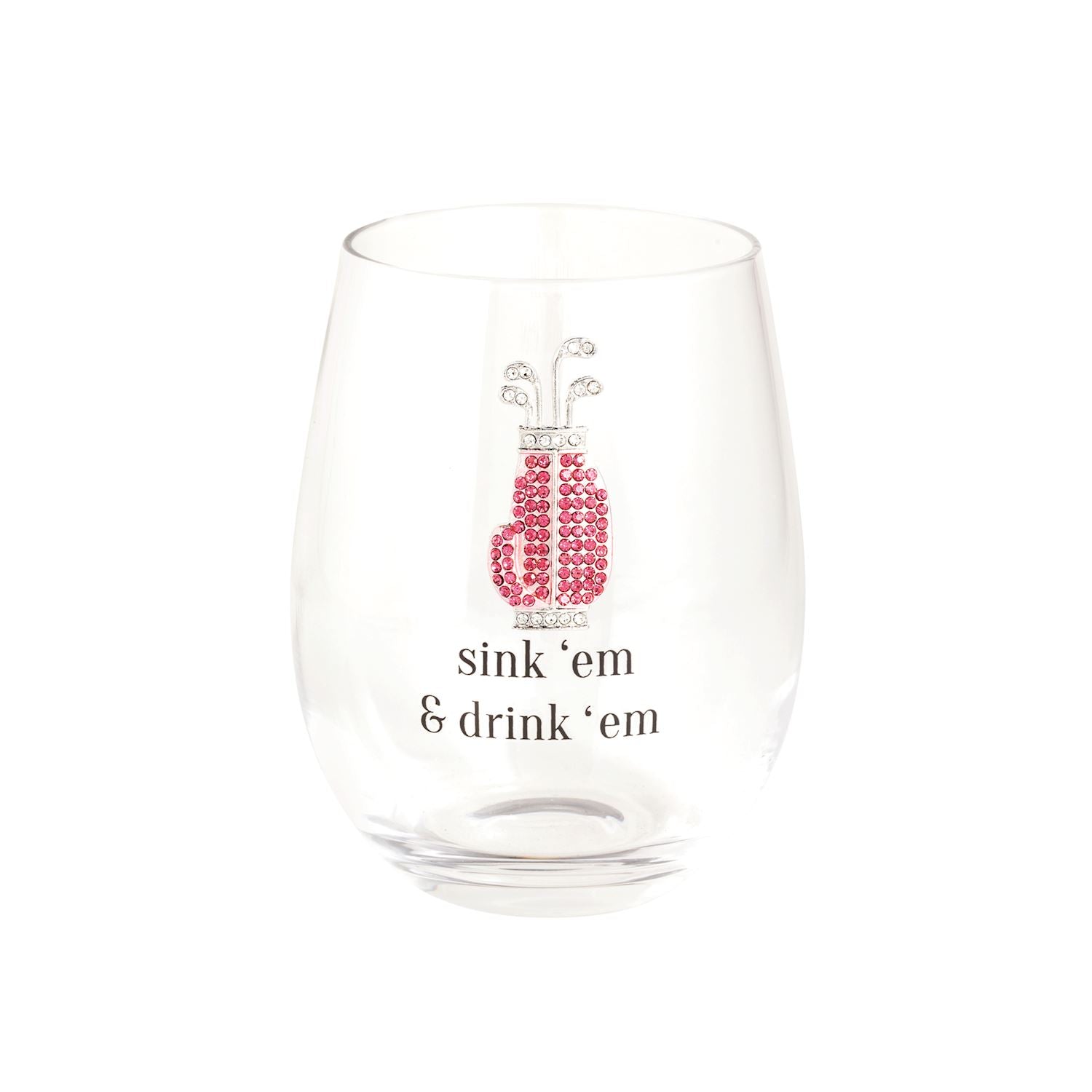 Jeweled Golf Wine Glasses