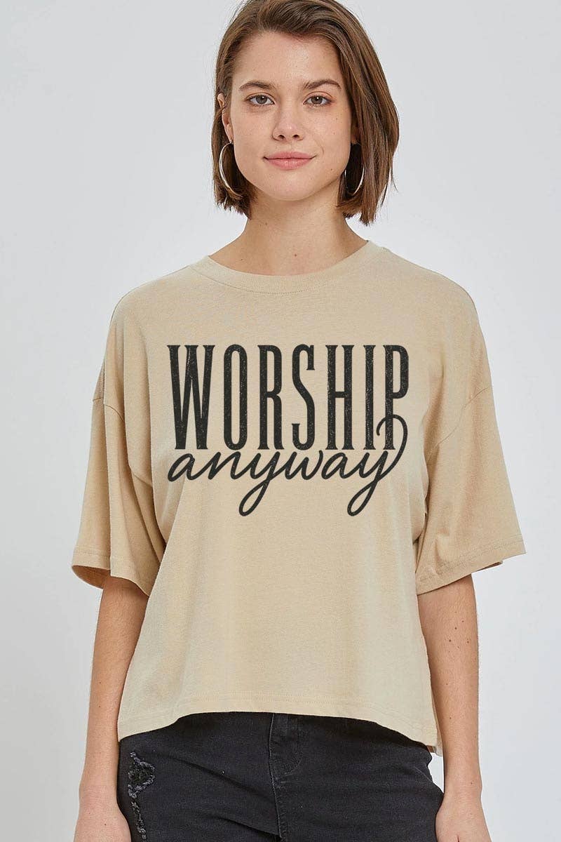 Worship Anyway Graphic Relaxed Crop Top