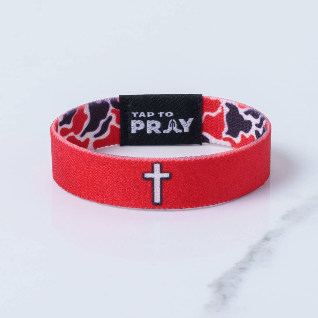 Versible - Tap To Pray™ Wristbands - Team Camo - Red & Black
