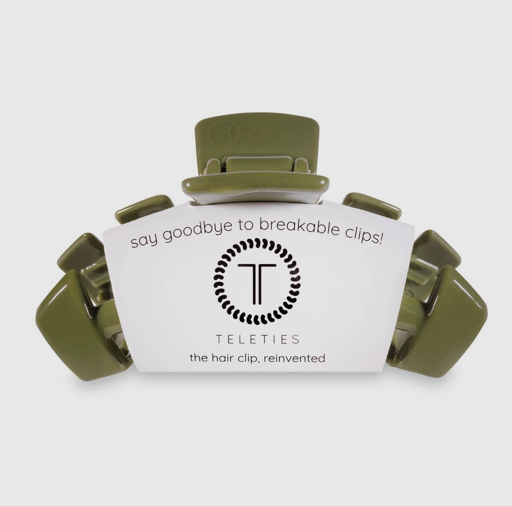 Olive classic teletie claw clip.