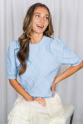 Textured Argyle Pattern Cozy Knitted Sweater Top