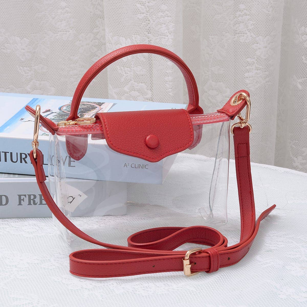 MiMi Wholesale - CB781 Gladys Clear Gameday Mini Crossbody Bag